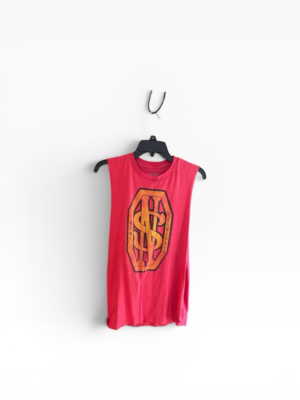 Newt Scamander Fantastic Beasts red graphic muscle tank top Size S